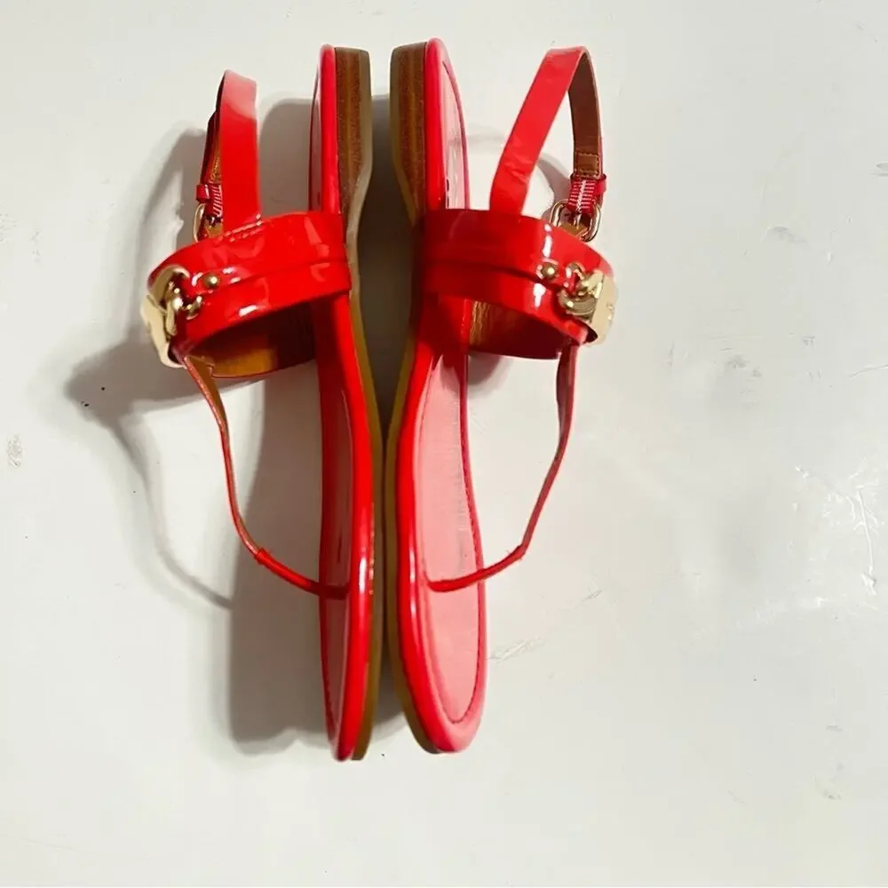 COACH CATERINE LOGO HARDWARE FLAT SANDALS